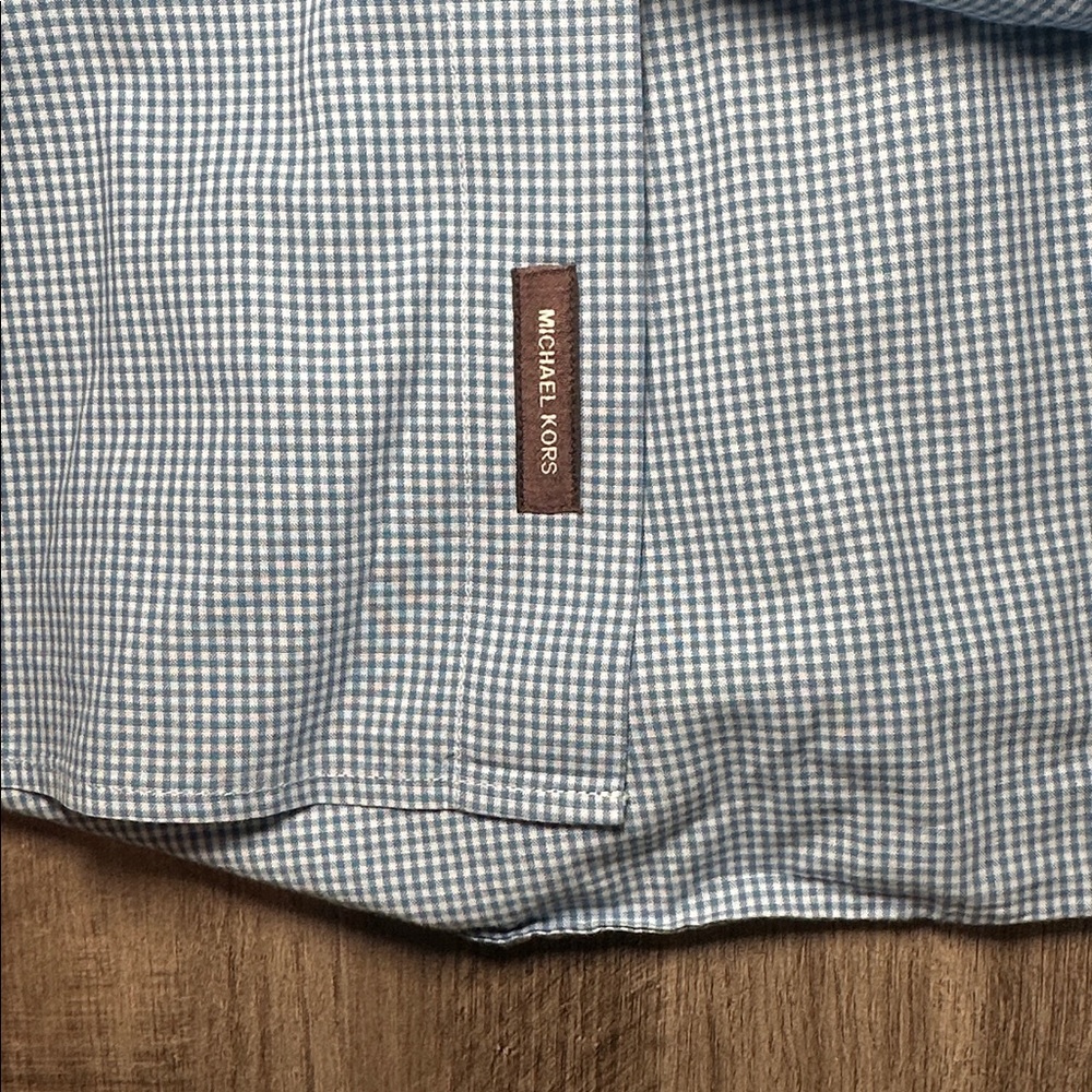 Michael Michael Kors Gingham Tailored Double Pocket Long Sleeve Button Down - XL - Picture 7 of 8